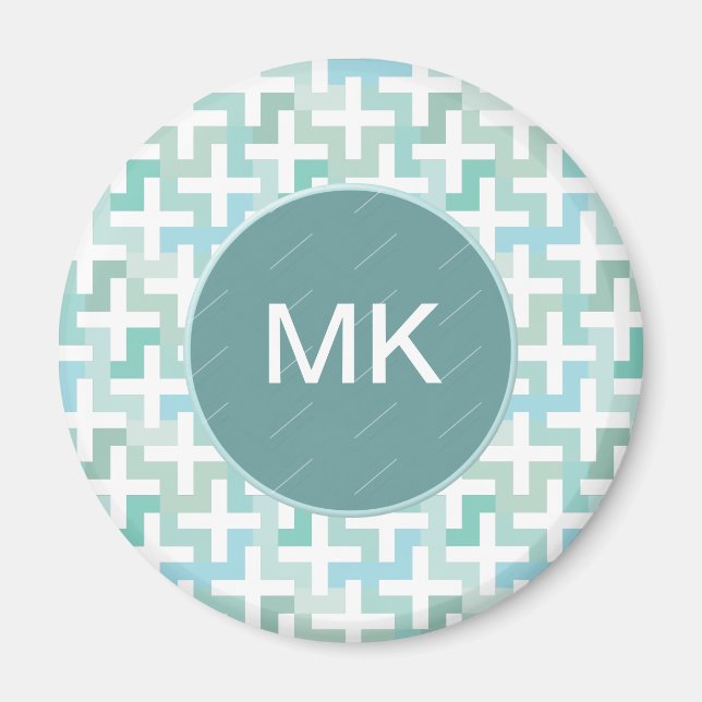 Aimant Mer vert géométrique (Devant)