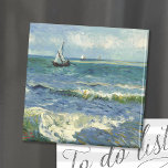 Aimant Mer | Vincent Van Gogh<br><div class="desc">Paysage marin près des Saintes-Maries-de-la-Mer (1888) par l'artiste post-impressionniste néerlandais Vincent Van Gogh. L'oeuvre d'origine est une peinture marine sur toile représentant un bateau sur un océan bleu abstrait. Utilisez les outils de conception pour ajouter du texte personnalisé ou personnaliser l'image.</div>