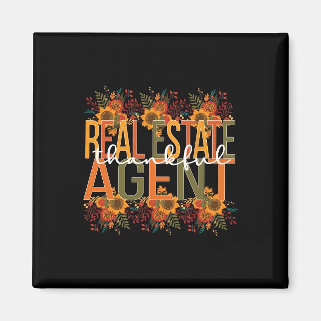 Aimant Merci agent immobilier Thanksgiving (Devant)