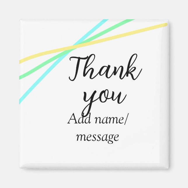 Aimant Merci ajoutez un nom message simple calligraphie é (Devant)