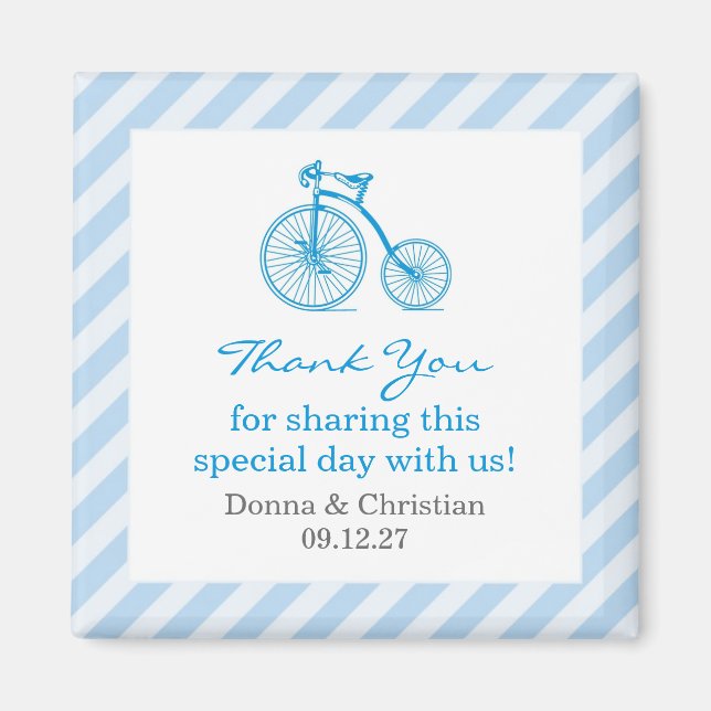 Aimant Merci Baby shower bleu Favoriser l'aimant (Devant)