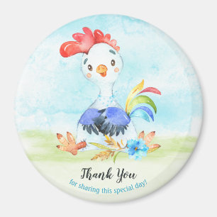 Aimant Merci de la ferme Watercolor Boy Rooster