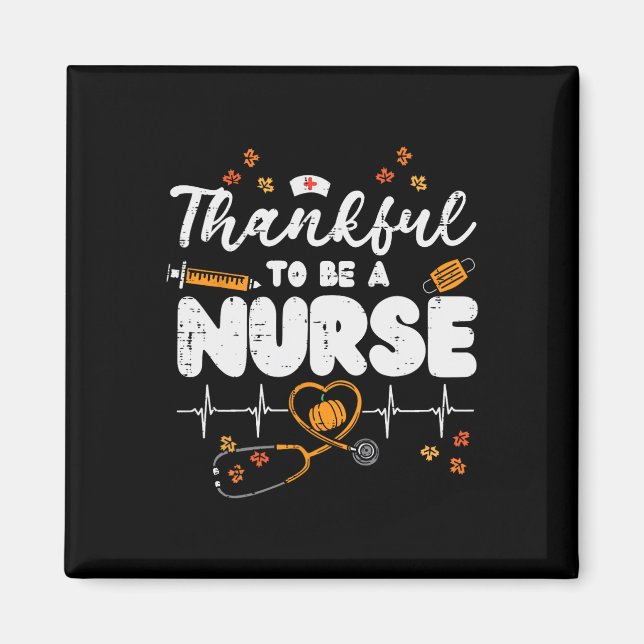 Aimant Merci D'Être Une Infirmière Thanksgiving Scrub Top (Devant)