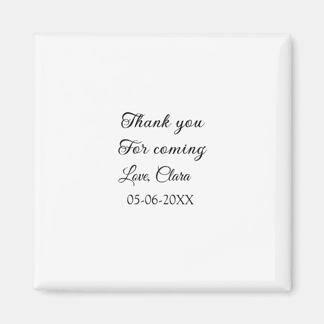 Aimant merci d'être venu/venue nom à ajouter par SMS (Devant)