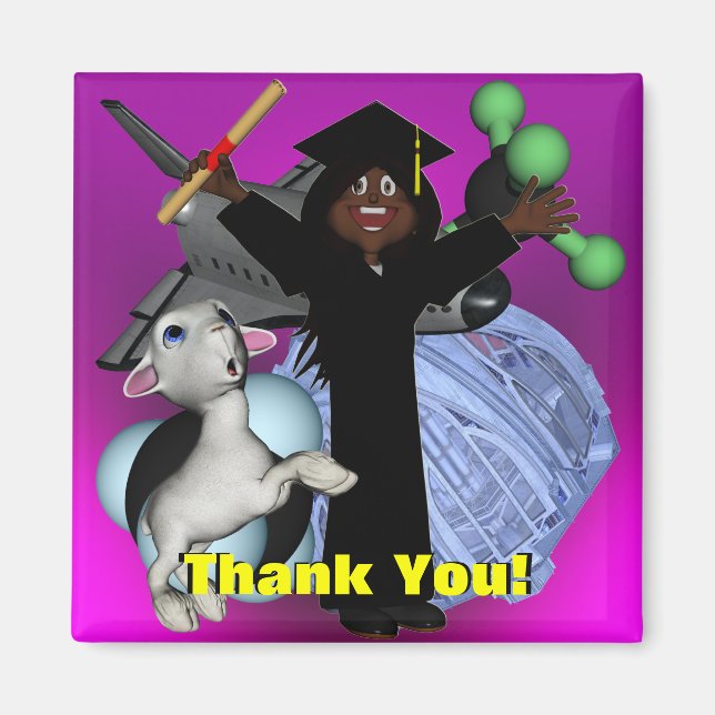 Aimant Merci du jour de la graduation (Devant)