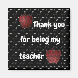Aimant Merci Enseignant Mosaic Rouge Pommes Salle de clas