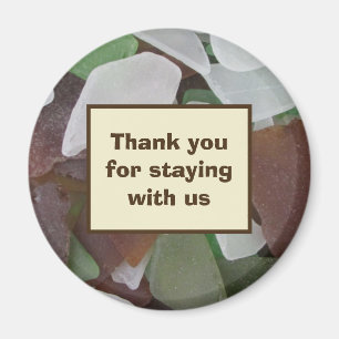 Aimant Merci Guest Sea Glass Photo Maison de plage