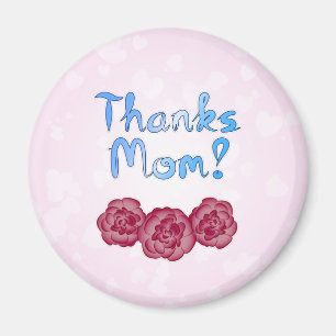 Aimant Merci Maman avec Fleur d'Oeillet pour la Fête des