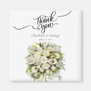 Aimant Merci Mariage Bouquet Fleur Mariage Faveur