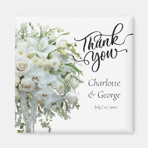 Aimant Merci Mariage Bouquet Fleur Mariage Faveur