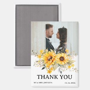 Aimant Merci Mariage de tournesol rustique