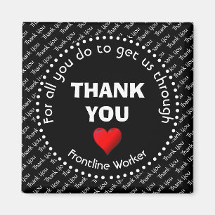 Aimant MERCI   Personnalisable   Travailleur de première