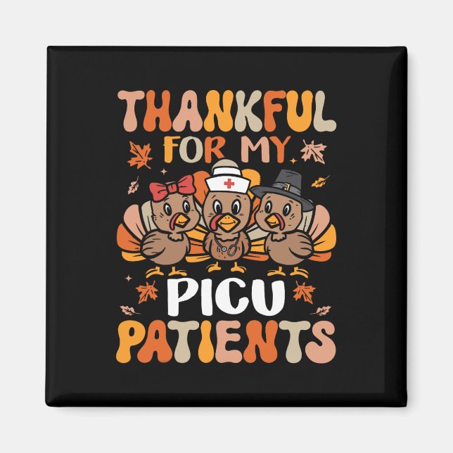 Aimant Merci Picu Nurse Thanksgiving Turquie pédiatrique (Devant)