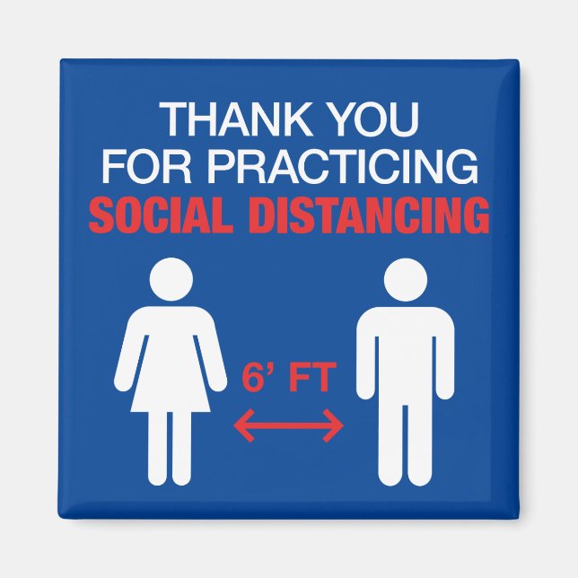 Aimant Merci Pour Pratiquer La Distance Sociale (Devant)
