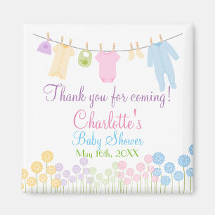 Aimant Merci pour venir ! Petit baby shower de vêtements