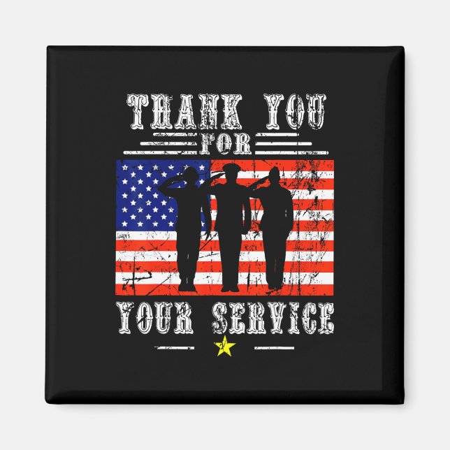 Aimant Merci pour vos services patriotiques - Anciens com (Devant)