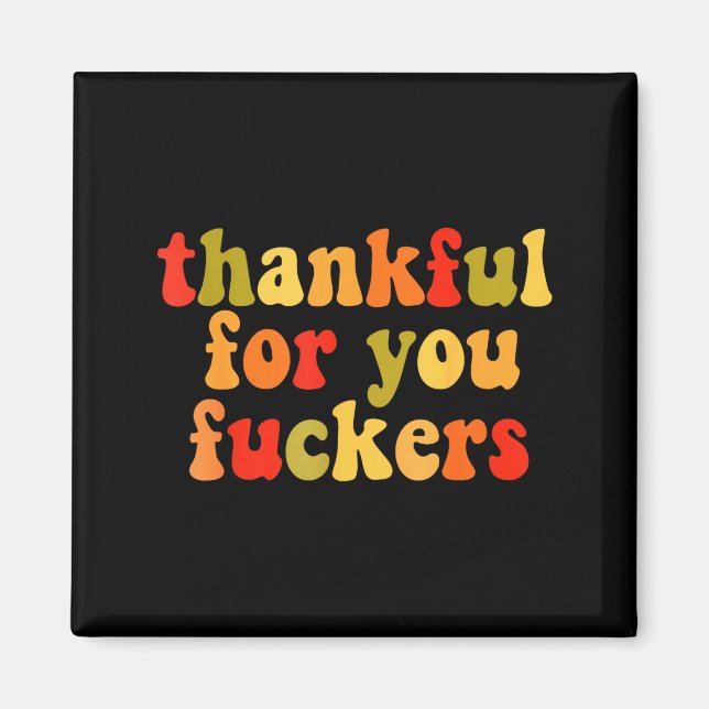 Aimant Merci pour vous Forers Thanksgiving Joyeux Dinde  (Devant)