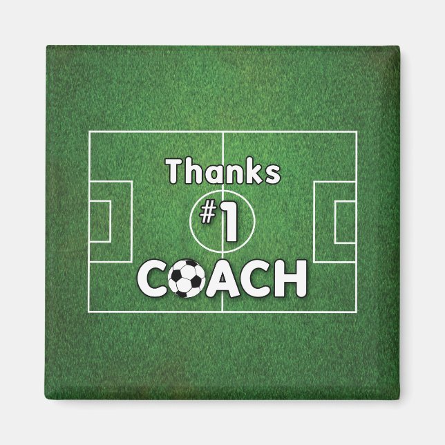 Aimant Merci Soccer Coach Grass Field (Devant)