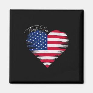 Aimant Merci Usa Drapeau Coeur Américain Patriotique Memo