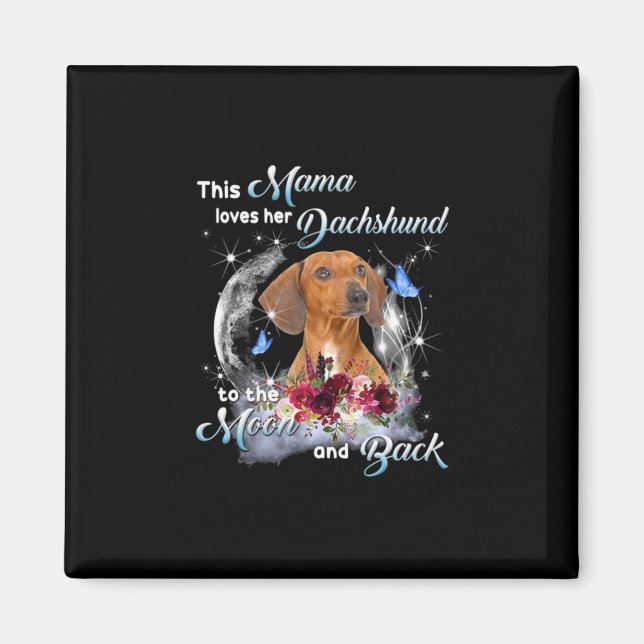 Aimant Mère Art Dachshund Mama Anniversaire (Devant)