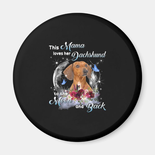 Aimant Mère Art Dachshund Mama Anniversaire (Devant)
