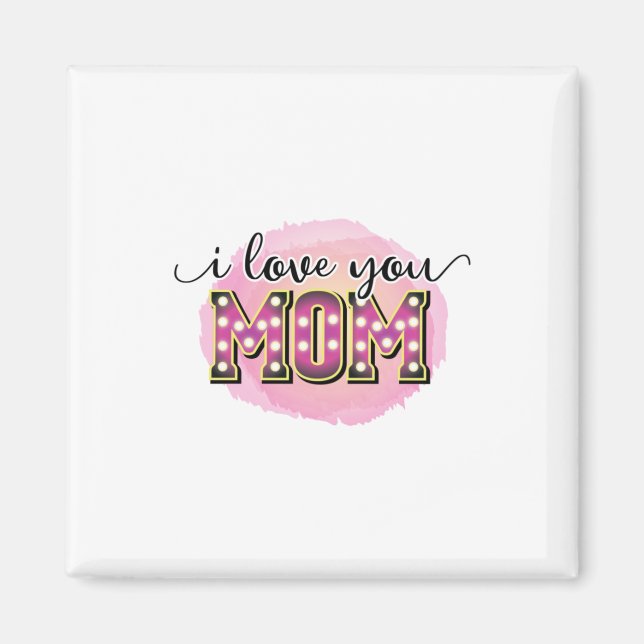 Aimant Mère cadeau Je t'aime Maman (Devant)