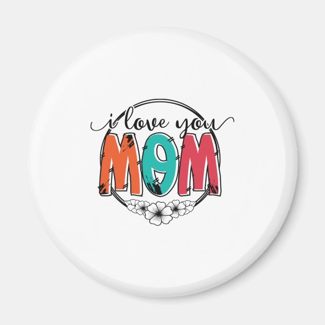 Aimant Mère Cadeau Je t'aime Mère (Devant)