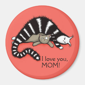 Aimant Mère de chat protège sa mignonne Kitty Love Maman
