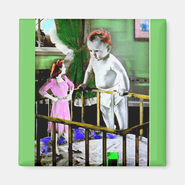 Aimant Mère des années 1940 et son bébé géant (Devant)