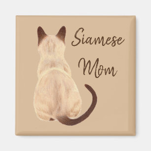 Aimant Mère du chat siamois Sasha, vue arrière du chaton 