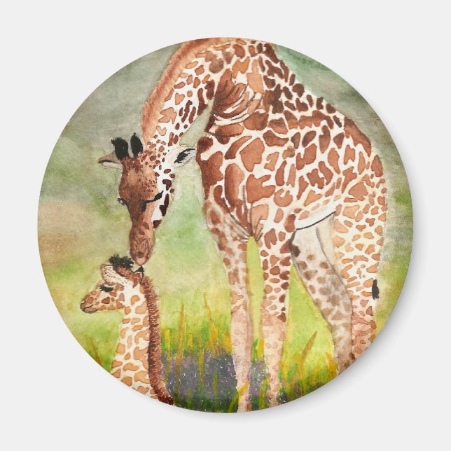 Aimant Mère et bébé Giraffes (Devant)