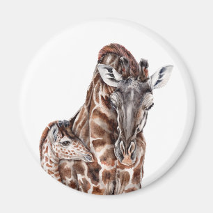 Aimant Mère Giraffe avec Bébé Giraffe