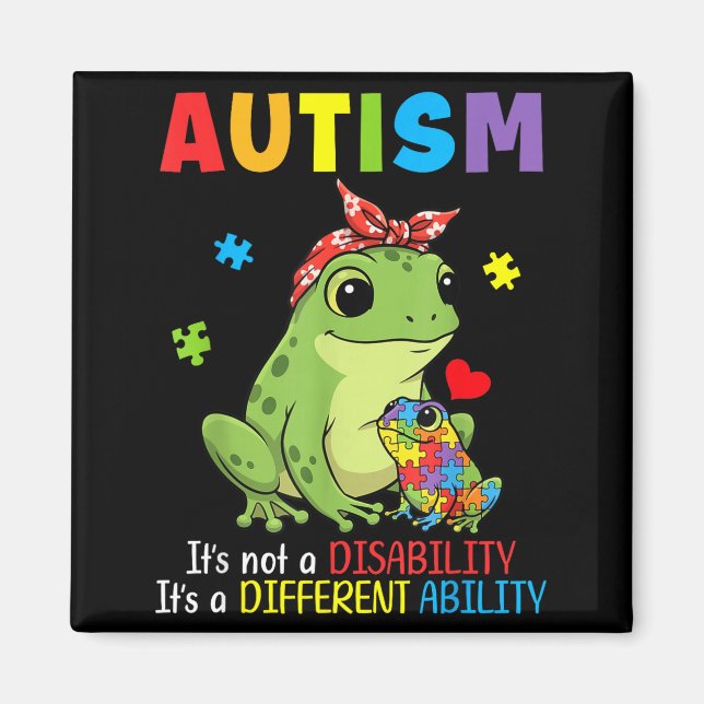 Aimant Mère grenouille prise de conscience de l'autisme c (Devant)