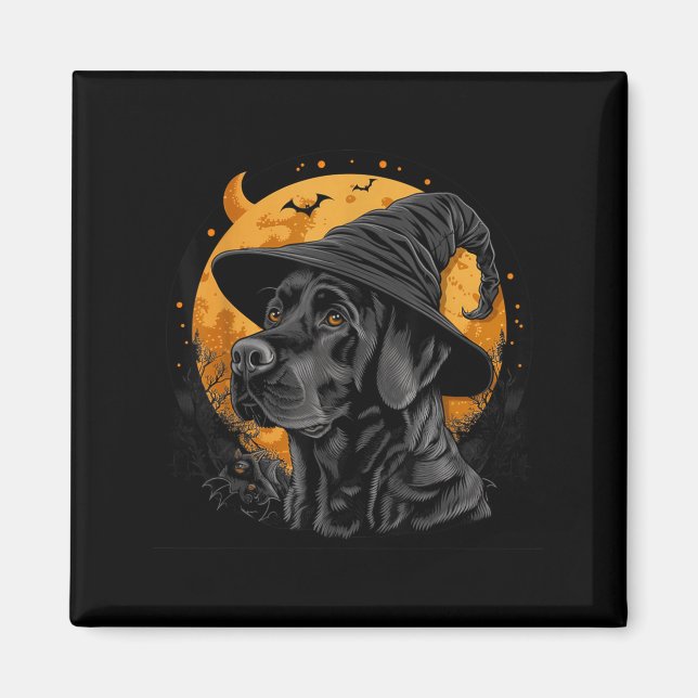 Aimant Mère Labrador Halloween Drôle Mignon Chien Lab Noi (Devant)