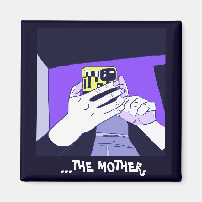 Aimant Mère Mains mobiles Violet Avocado Blanc (Devant)