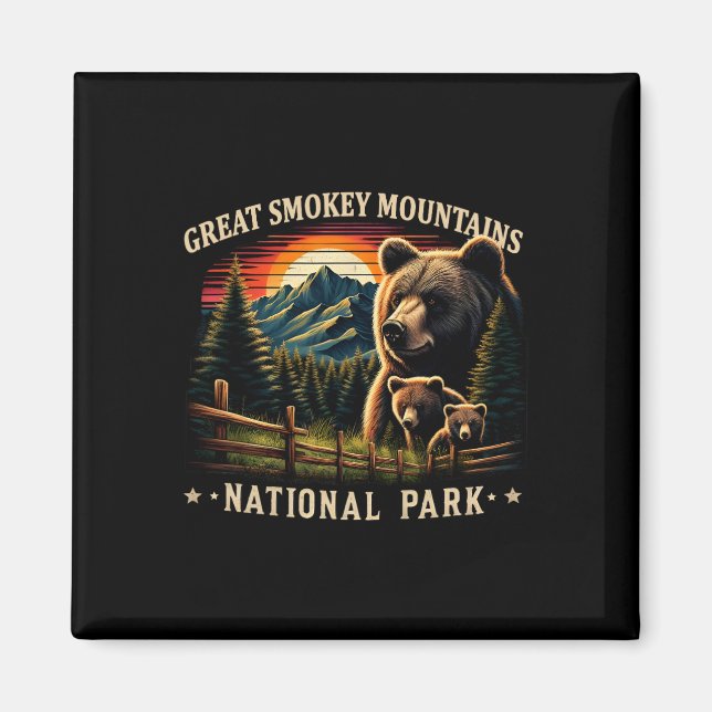 Aimant Mère ours noir Great Smokey Mountains National  (Devant)
