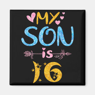 Aimant Mère père maman papa joyeux anniversaire fils a 16