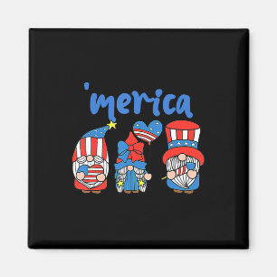 Aimant Merica Gnomes USA Drapeau Feu d'artifice Memorial