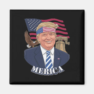Aimant Merica Trump 4 juillet Drapeau américain Donald Tr