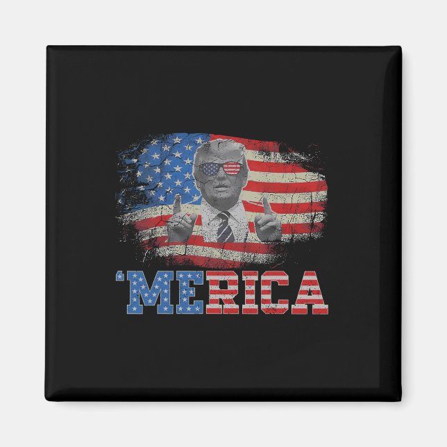 Aimant Merica Trump 4 juillet heureux Trump Drapeau améri (Devant)