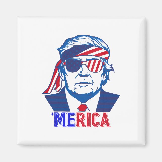 Aimant Merica Trump 4 juillet heureux Trump Drapeau améri (Devant)