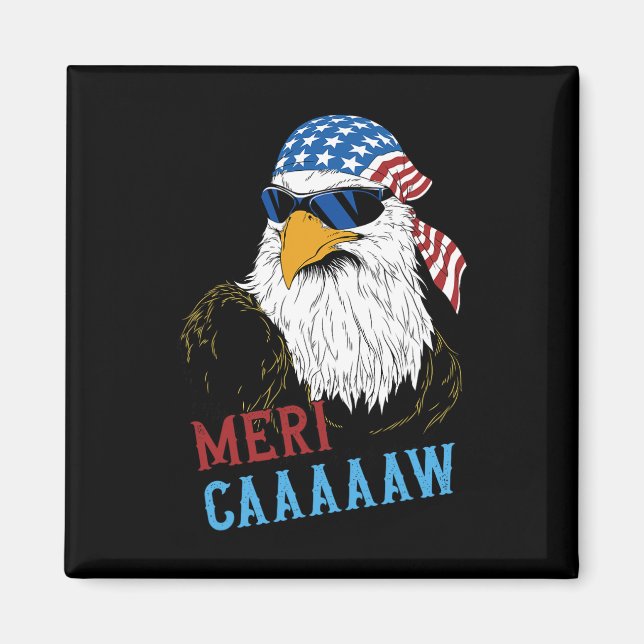 Aimant Mericaaaaw Eagle Mullet 4 juillet États-Unis (Devant)