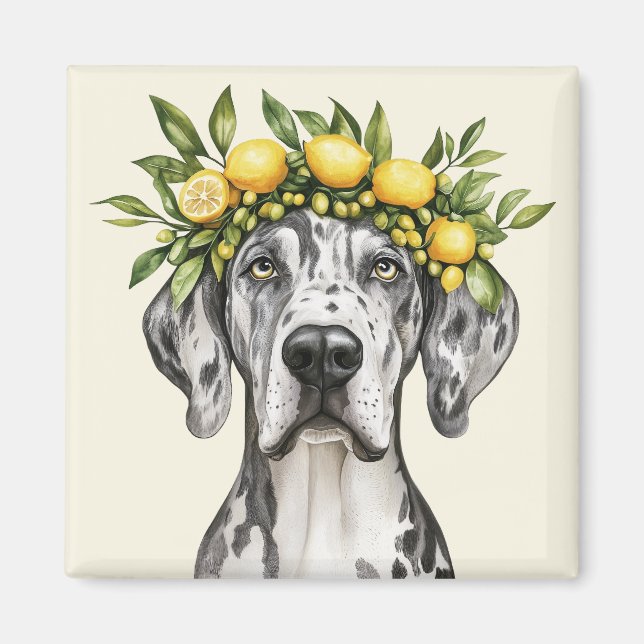 Aimant Merle Great Dane Chien Lemon Crown (Devant)