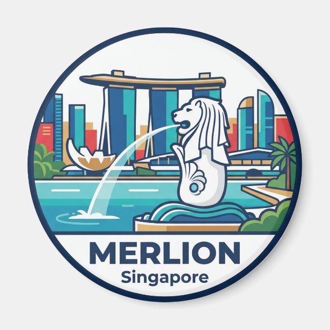 Aimant Merlion Singapour (Devant)