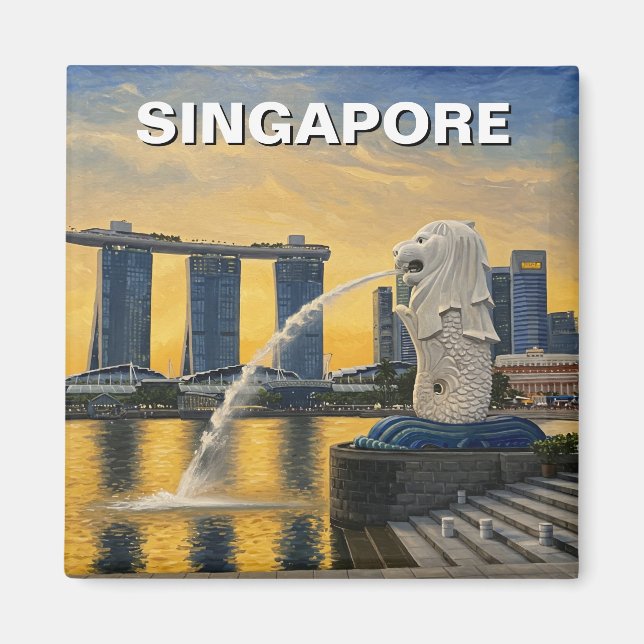 Aimant Merlion Singapour (Devant)