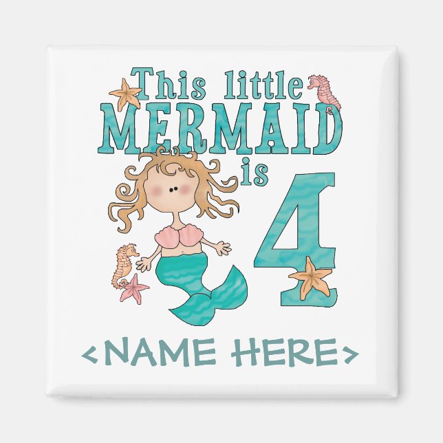 Aimant Mermaid 4e anniversaire (Devant)