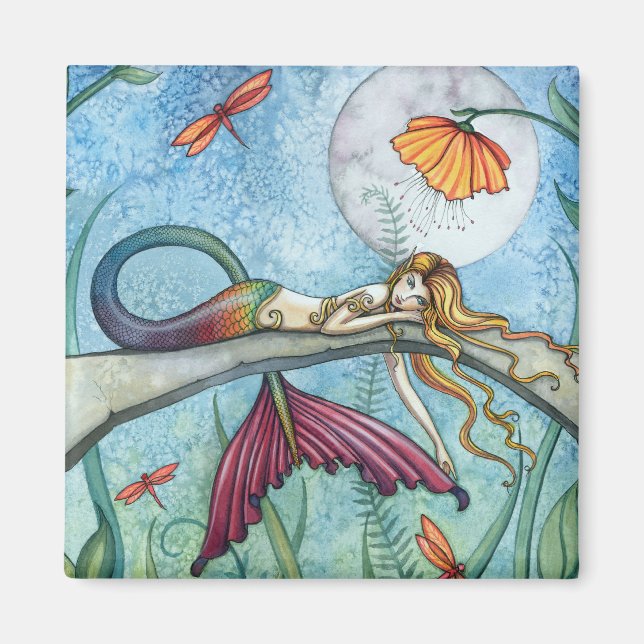 Aimant Mermaid Art au bord de l'étang (Devant)