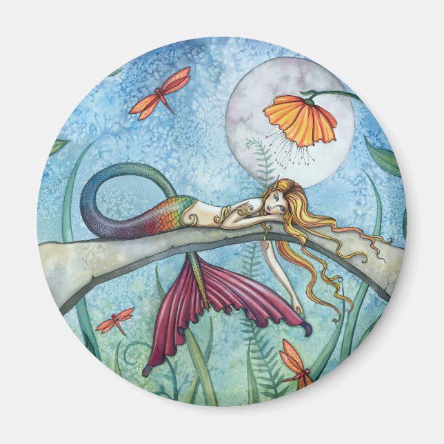 Aimant Mermaid Art au bord de l'étang (Devant)