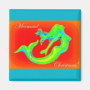 Aimant mermaid, bouton noël
