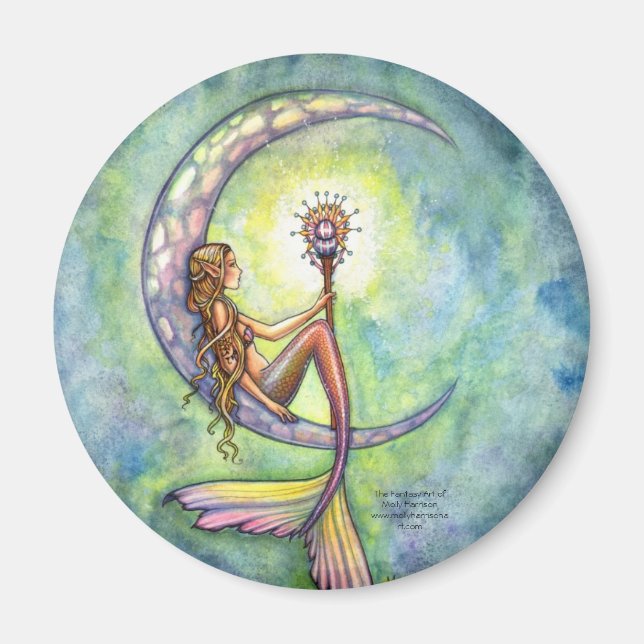 Aimant Mermaid Magnet, Mermaid Moon de Molly Harrison (Devant)